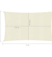 Sonnensegel 160 g/m² Creme 3,5x5 m HDPE