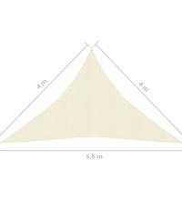 Sonnensegel 160 g/m² Creme 4x4x5,8 m HDPE