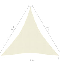 Sonnensegel 160 g/m² Cremeweiß 4x5x5 m HDPE