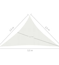 Sonnensegel 160 g/m² Weiß 2,5x2,5x3,5 m HDPE