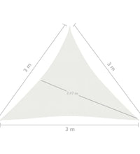 Sonnensegel 160 g/m² Weiß 3x3x3 m HDPE