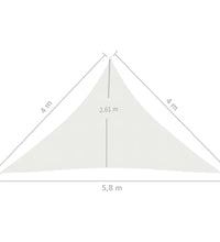 Sonnensegel 160 g/m² Weiß 4x4x5,8 m HDPE