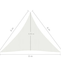 Sonnensegel 160 g/m² Weiß 6x6x6 m HDPE