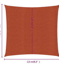 Sonnensegel 160 g/m² Quadratisch Terrakottarot 2,5x2,5 m HDPE