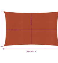 Sonnensegel 160 g/m² Rechteckig Terrakottarot 3,5x5 m HDPE