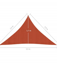 Sonnensegel 160 g/m² Terrakottarot 2,5x2,5x3,5 m HDPE