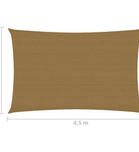 Sonnensegel 160 g/m² Taupe 2,5x4,5 m HDPE