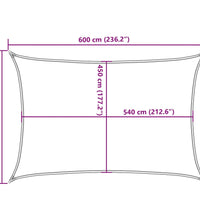 Sonnensegel 160 g/m² Taupe 5x6 m HDPE