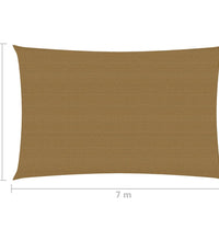 Sonnensegel 160 g/m² Taupe 5x7 m HDPE