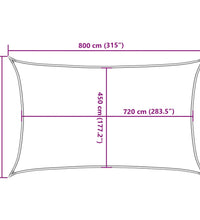 Sonnensegel 160 g/m² Taupe 5x8 m HDPE