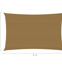 Sonnensegel 160 g/m² Taupe 6x8 m HDPE