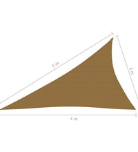 Sonnensegel 160 g/m² Taupe 3x4x5 m HDPE