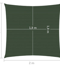 Sonnensegel 160 g/m² Dunkelgrün 2x2 m HDPE