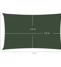 Sonnensegel 160 g/m² Dunkelgrün 5x8 m HDPE