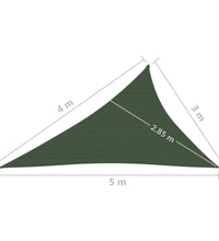 Sonnensegel 160 g/m² Dunkelgrün 3x4x5 m HDPE