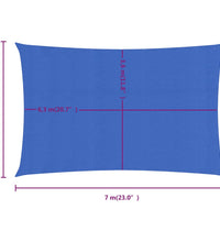 Sonnensegel 160 g/m² Rechteckig Blau 4x7 m HDPE