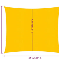 Sonnensegel 160 g/m² Quadratisch Gelb 4,5x4,5 m HDPE