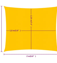 Sonnensegel 160 g/m² Rechteckig Gelb 2x2,5 m HDPE