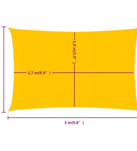 Sonnensegel 160 g/m² Rechteckig Gelb 2x3 m HDPE