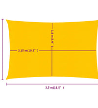 Sonnensegel 160 g/m² Rechteckig Gelb 2x3,5 m HDPE