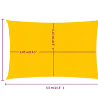 Sonnensegel 160 g/m² Rechteckig Gelb 3,5x4,5 m HDPE