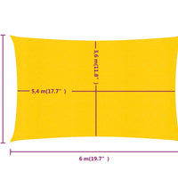 Sonnensegel 160 g/m² Rechteckig Gelb 4x6 m HDPE