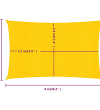 Sonnensegel 160 g/m² Rechteckig Gelb 6x8 m HDPE