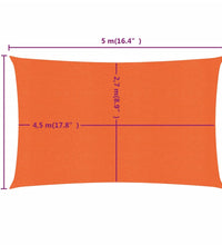 Sonnensegel 160 g/m² Rechteckig Orange 3x5 m HDPE