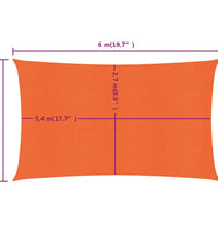 Sonnensegel 160 g/m² Rechteckig Orange 3x6 m HDPE