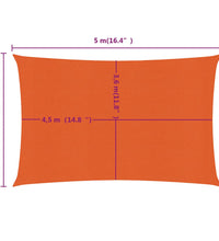 Sonnensegel 160 g/m² Rechteckig Orange 4x5 m HDPE