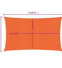 Sonnensegel 160 g/m² Rechteckig Orange 4x7 m HDPE