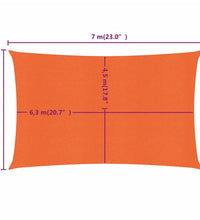 Sonnensegel 160 g/m² Rechteckig Orange 5x7 m HDPE