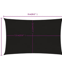 Sonnensegel 160 g/m² Rechteckig Schwarz 6x8 m HDPE