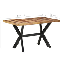 Esstisch 140x70x75 cm Massivholz Honigfarben