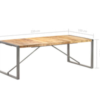 Esstisch 220x100x75 cm Raues Mango-Massivholz