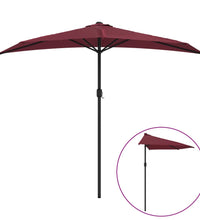 Balkon-Sonnenschirm Alu-Mast Bordeauxrot 270x144x222cm Halbrund