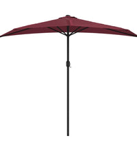 Balkon-Sonnenschirm Alu-Mast Bordeauxrot 270x144x222cm Halbrund