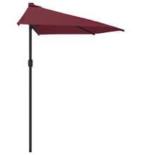 Balkon-Sonnenschirm Alu-Mast Bordeauxrot 270x144x222cm Halbrund