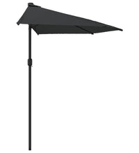 Balkon-Sonnenschirm Alu-Mast Schwarz 270x144x222cm Halbrund