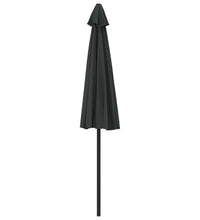 Balkon-Sonnenschirm Alu-Mast Schwarz 270x144x222cm Halbrund