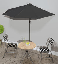 Balkon-Sonnenschirm Alu-Mast Schwarz 270x144x222cm Halbrund