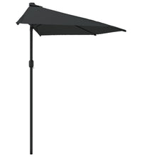 Balkon-Sonnenschirm Alu-Mast Schwarz 300x155x223cm Halbrund