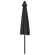 Balkon-Sonnenschirm Alu-Mast Schwarz 300x155x223cm Halbrund