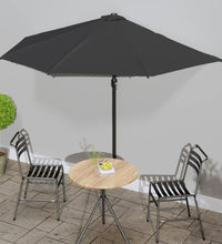 Balkon-Sonnenschirm Alu-Mast Schwarz 300x155x223cm Halbrund