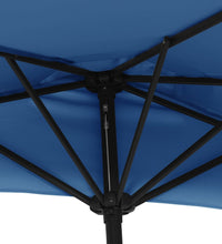 Balkon-Sonnenschirm Alu-Mast Blau 300x155x223cm Halbrund