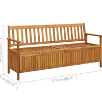 Gartenbank mit Stauraum 170 cm Massivholz Akazie