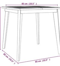 Gartentisch 85x85x75 cm Massivholz Akazie