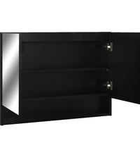 LED-Spiegelschrank fürs Bad Schwarz 80x15x60 cm MDF