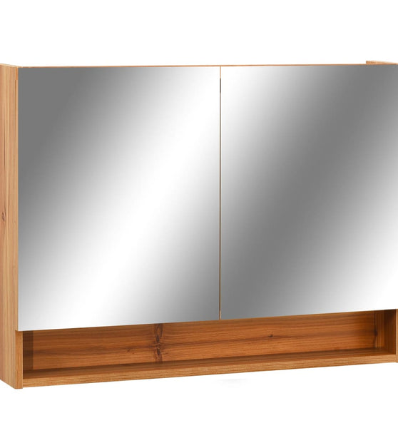 LED-Spiegelschrank fürs Bad Eiche 80x15x60 cm MDF