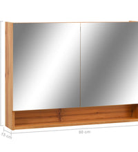 LED-Spiegelschrank fürs Bad Eiche 80x15x60 cm MDF